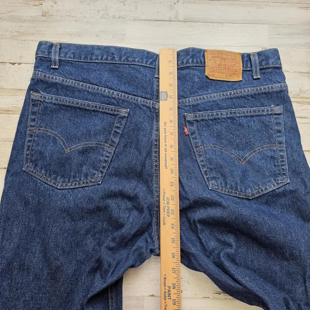 Vintage Levi’s 517 Blue Jeans Men’s 42x30 (raw hem) Boot Cut Y2K Grunge Western